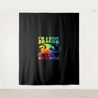 Regenbows Ich bin ein Buchdrachen, kein Wurm-LGBT- Wandteppich