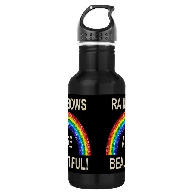 Regenbows sind ein schöner Glitzer Trinkflasche (Vorderseite)