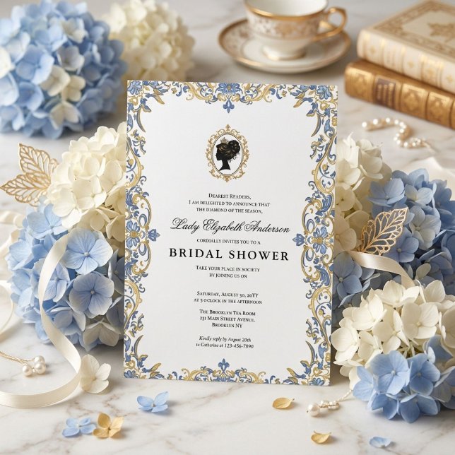Regency-Ära Blumen-Braut-Party Einladung (Von Creator hochgeladen)