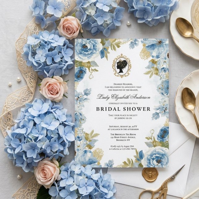 Regency-Ära Blumen-Braut-Party Einladung (Von Creator hochgeladen)