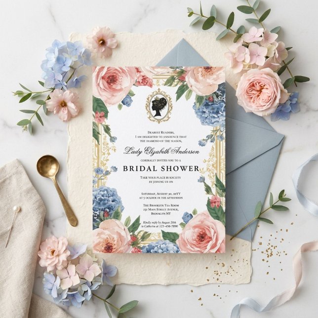 Regency-Ära Blumen-Braut-Party Einladung (Von Creator hochgeladen)