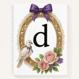 Regency Art Letter D Luxury Monogram Journal Notizbuch