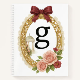 Regency Art Letter G Luxury Monogram Journal Notizbuch