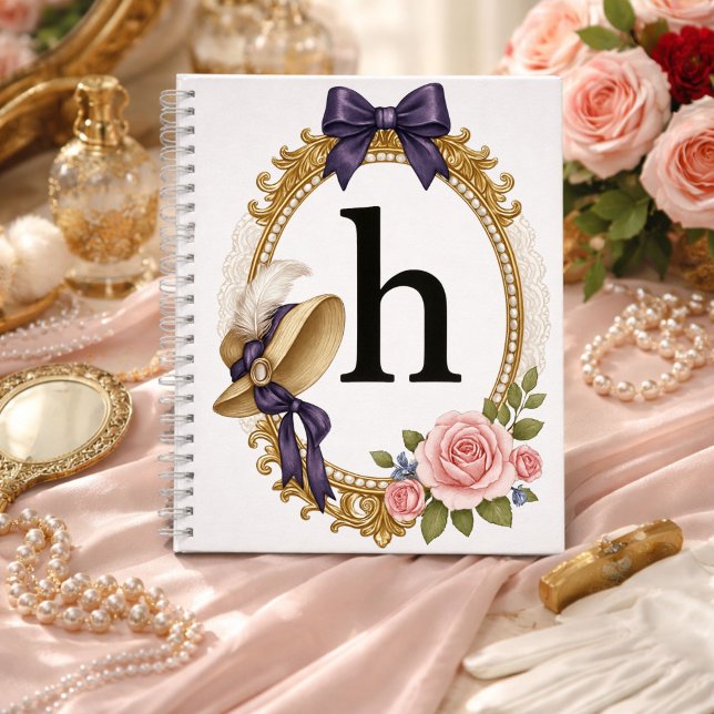 Regency Art Letter H Luxury Monogram Journal (Créateur téléchargé)