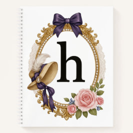 Regency Art Letter H Luxury Monogram Journal Notizbuch