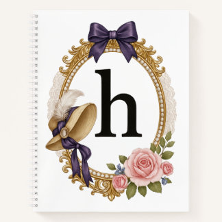 Regency Art Letter H Luxury Monogram Journal Notizbuch