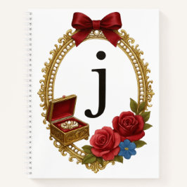 Regency Art Letter J Luxury Monogram Journal Notizbuch
