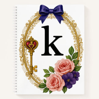 Regency Art Letter K Luxury Monogram Journal Notizbuch