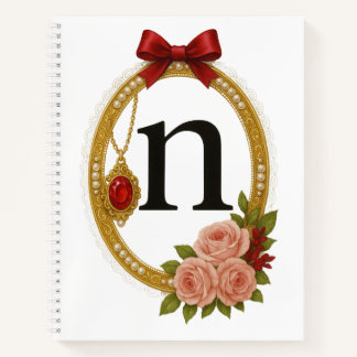 Regency Art Letter N Luxury Monogram Journal  Notizbuch