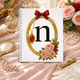 Regency Art Letter N Luxury Monogram Journal Notizbuch
