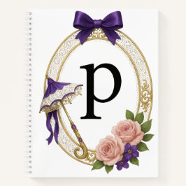 Regency Art Letter P Luxury Monogram Journal Notizbuch
