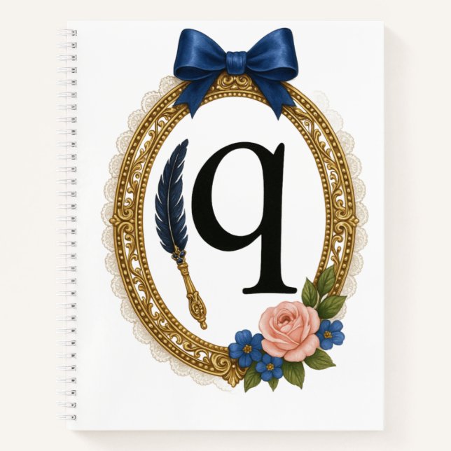 Regency Art Letter Q Luxury Monogram Journal (Devant)