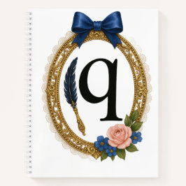 Regency Art Letter Q Luxury Monogram Journal Notizbuch