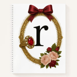 Regency Art Letter R Luxury Monogram Journal Notizbuch