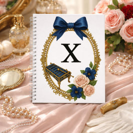 Regency Art Letter X Luxury Monogram Journal Notizbuch