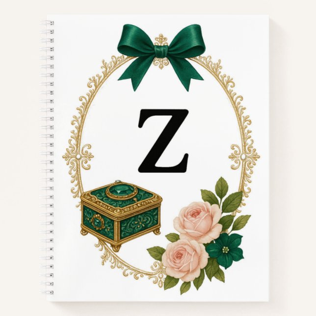 Regency Art Letter Z Luxury Monogram Journal  Notizbuch (Vorderseite)