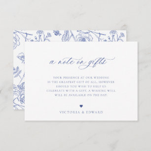 Regency Blue Floral A Note Sur La Carte Mariage Ca