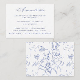 Regency Blue Floral Wedding Begleitkarte