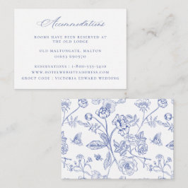 Regency Blue Floral Wedding Begleitkarte