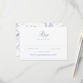 Regency Blue Wedding Food Allergie Ernährung Einsc RSVP Karte