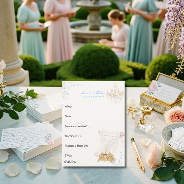 Regency-Blumen-Tipps und Wunschkarte (Regency Floral Advice and Wishes Card)