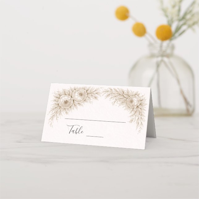 Regency Botanical Engraving Wedding  Platzkarte (Vorderseite)