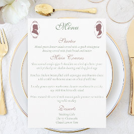 Regency Bridgerton Pink Roses Cameos Menükarte