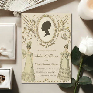 Regency-Damen Vintage-Kalligrafie-Brautparty Einladung