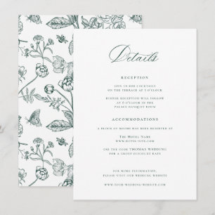 Regency Emerald Green Wedding Details Begleitkarte