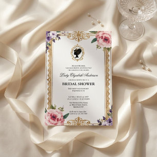 Regency-Epoche Floral-Braut-Dusche Einladung