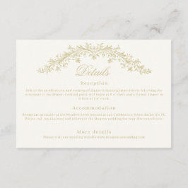 Regency-Epoche Hochzeit Elegante Erbstück-Details Begleitkarte