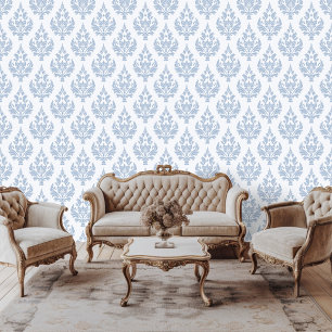 Regency-Epoche-inspirierte Damast-Ranken-Blumen-Wa Tapete