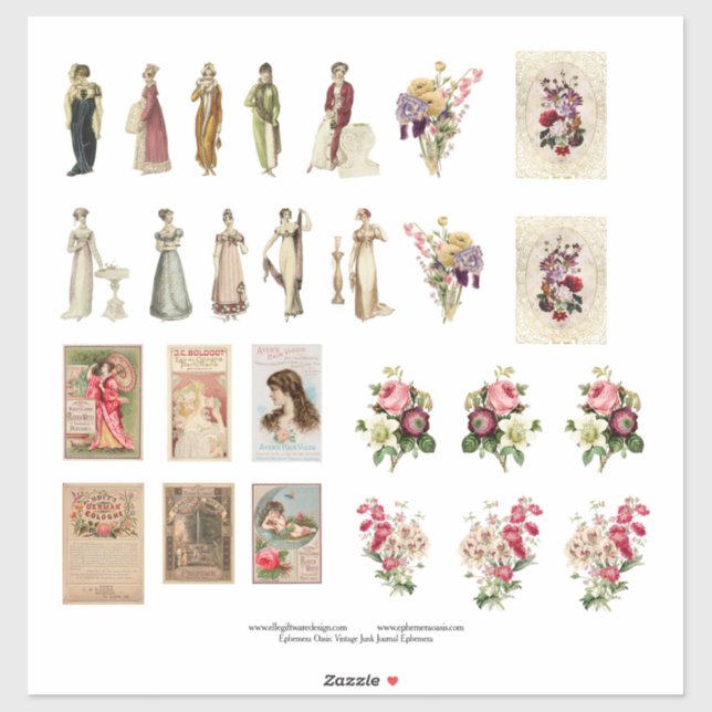 Regency-Epochen-Mode Set 1 kundenspezifischer Viny Aufkleber (Blatt)