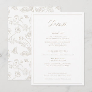Regency Era Beige Wedding Details Begleitkarte
