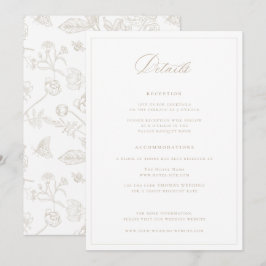 Regency Era Beige Wedding Details Card Einladung