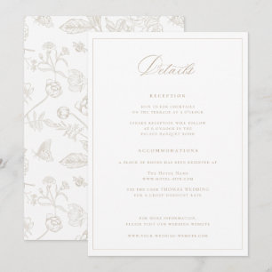 Regency Era Beige Wedding Details Card Einladung