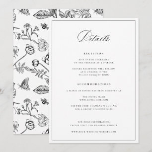 Regency Era Black Wedding Details Card Einladung