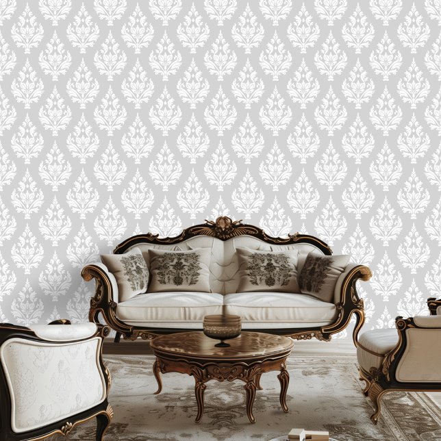 Regency Era Inspiré Damask Scroll Papier peint feu (Créateur téléchargé)