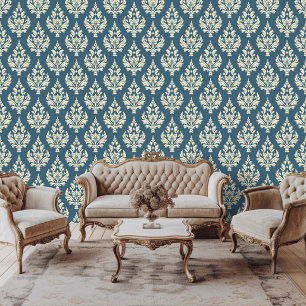 Regency Era Inspiriert Damask Blätter Tapete