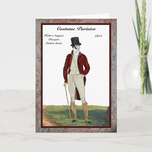 Regency Fashion 1814 Grußkarte Karte (Vorderseite)