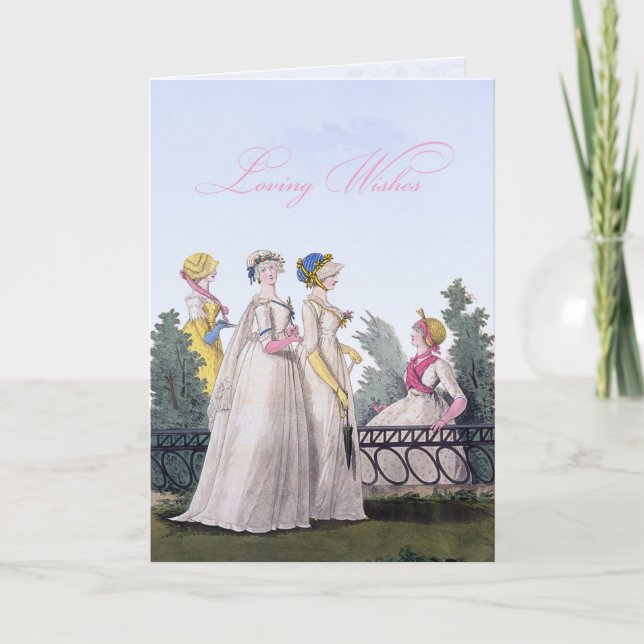 Regency Fashion Happy Birthday Grußkarte Karte (Vorderseite)