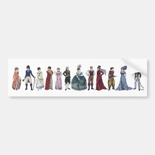Regency Fashion Jane Austen Autoaufkleber (Vorne)