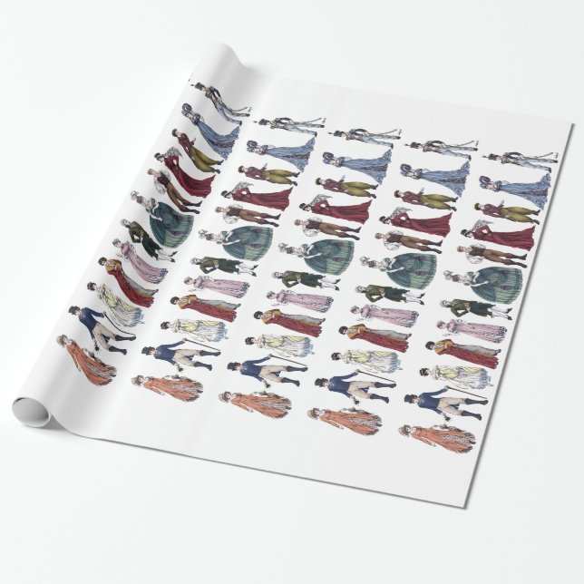 Regency Fashion Jane Austen Papier cadeau (Déroulé)