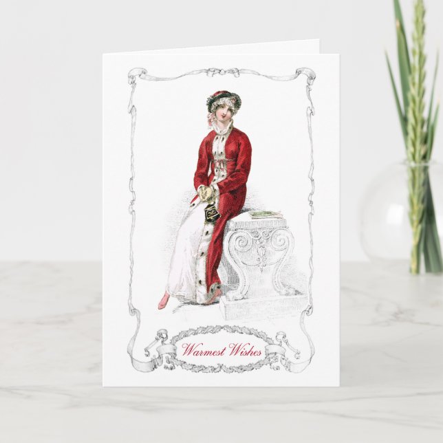 Regency Fashion Plate Weihnachtskarte Feiertagskarte (Vorderseite)