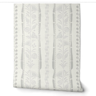 Regency Floral Sophisticated Stripes - Light Gray Tapete