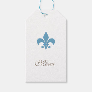 Regency French Blue Lilie Merci Wedding Geschenkanhänger