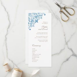 Regency French Blue Lilie Pattern Wedding Programm
