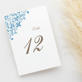 Regency French Blue Lilie Pattern Wedding Tischnummer