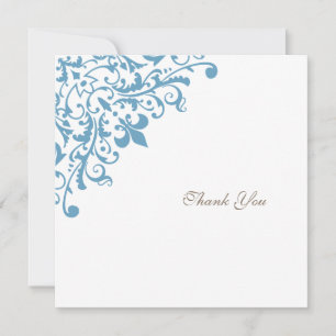 Regency French Blue Lilie Square Wedding Dankeskarte