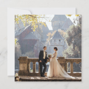 Regency French Blue Lilie Wedding Foto Dankeskarte